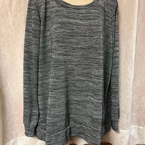 Piphany Black and White Striped Top